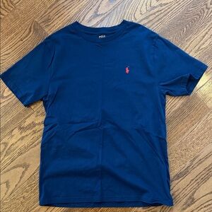 Boys Polo Ralph Lauren Navy Blue T-Shirt with Red Logo size large 14/16